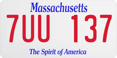 MA license plate 7UU137