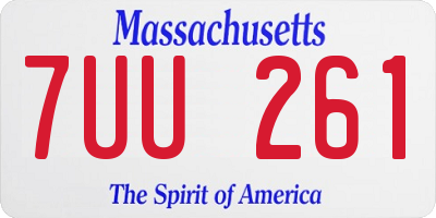 MA license plate 7UU261