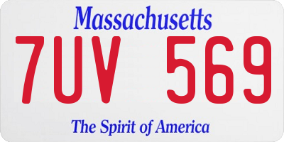 MA license plate 7UV569