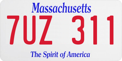 MA license plate 7UZ311