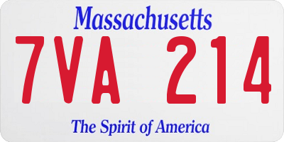 MA license plate 7VA214