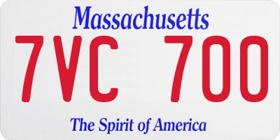 MA license plate 7VC700