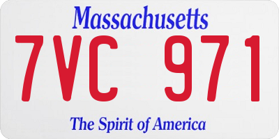 MA license plate 7VC971