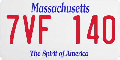 MA license plate 7VF140