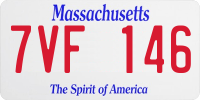 MA license plate 7VF146