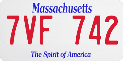 MA license plate 7VF742