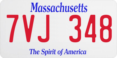 MA license plate 7VJ348