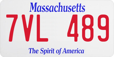 MA license plate 7VL489