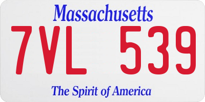 MA license plate 7VL539