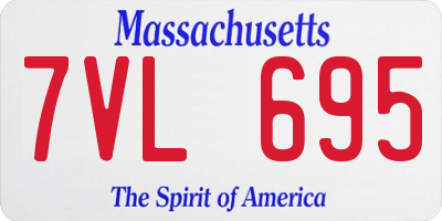 MA license plate 7VL695
