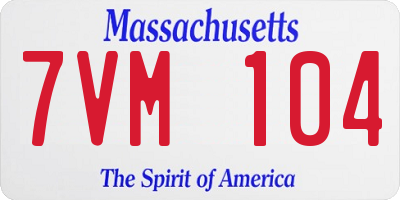 MA license plate 7VM104