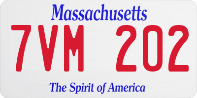 MA license plate 7VM202