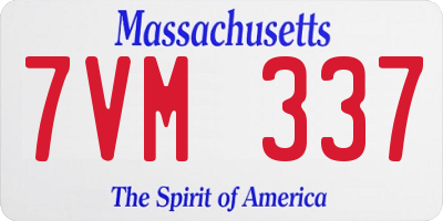 MA license plate 7VM337