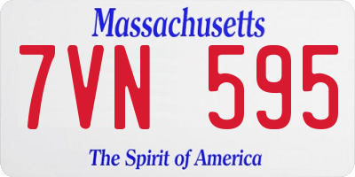 MA license plate 7VN595