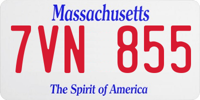 MA license plate 7VN855
