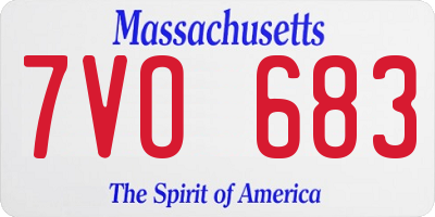 MA license plate 7VO683