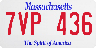 MA license plate 7VP436