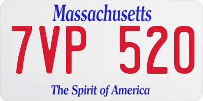 MA license plate 7VP520