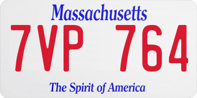 MA license plate 7VP764