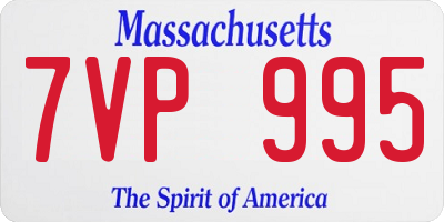 MA license plate 7VP995