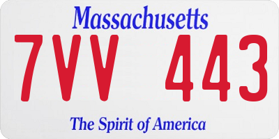 MA license plate 7VV443
