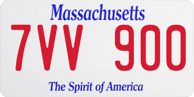 MA license plate 7VV900