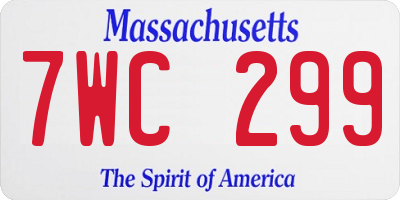 MA license plate 7WC299