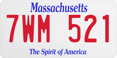 MA license plate 7WM521