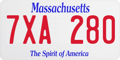 MA license plate 7XA280
