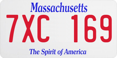 MA license plate 7XC169