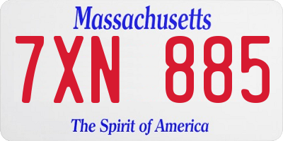 MA license plate 7XN885