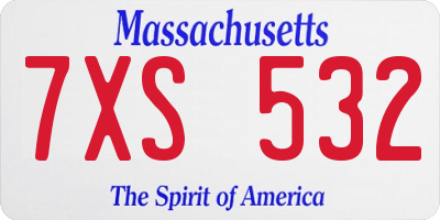MA license plate 7XS532