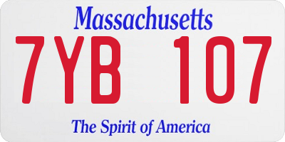MA license plate 7YB107