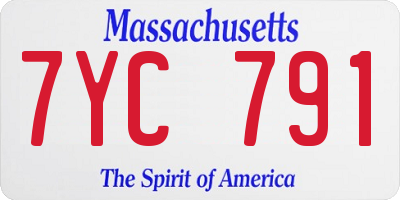 MA license plate 7YC791