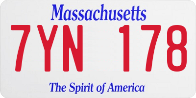 MA license plate 7YN178