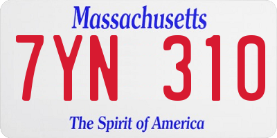 MA license plate 7YN310