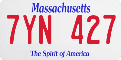 MA license plate 7YN427