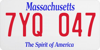 MA license plate 7YQ047