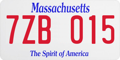 MA license plate 7ZB015