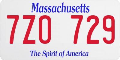 MA license plate 7ZO729