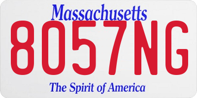 MA license plate 8057NG