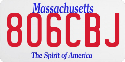 MA license plate 806CBJ