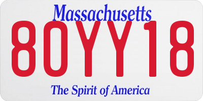 MA license plate 80YY18