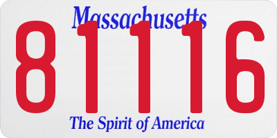 MA license plate 81116