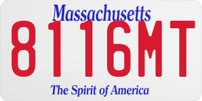 MA license plate 8116MT