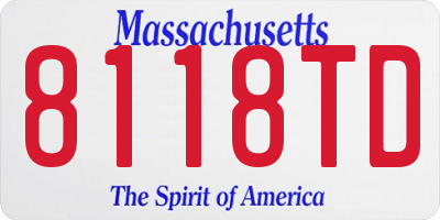 MA license plate 8118TD