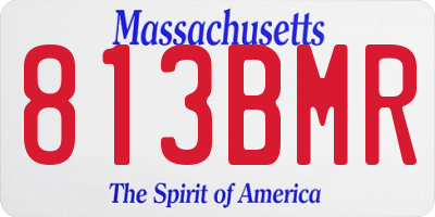 MA license plate 813BMR