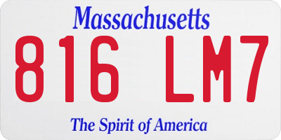 MA license plate 816LM7