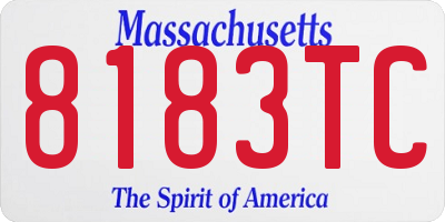 MA license plate 8183TC