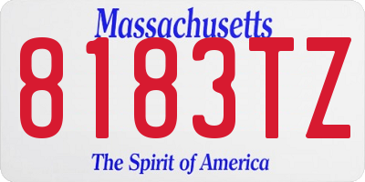 MA license plate 8183TZ